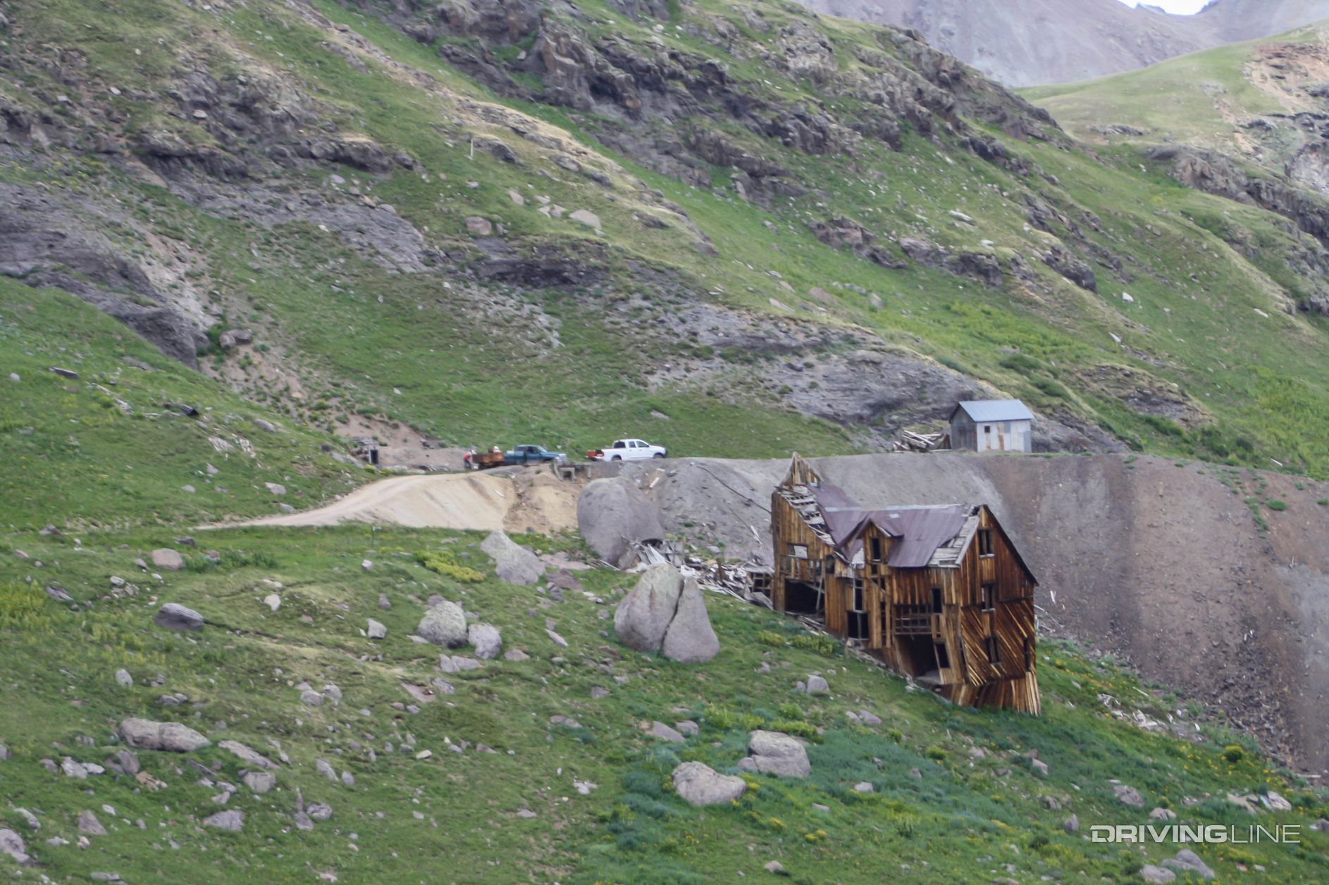 hobby miners working the Mountain Top Mine in Governor Basin, Colorado hillsides