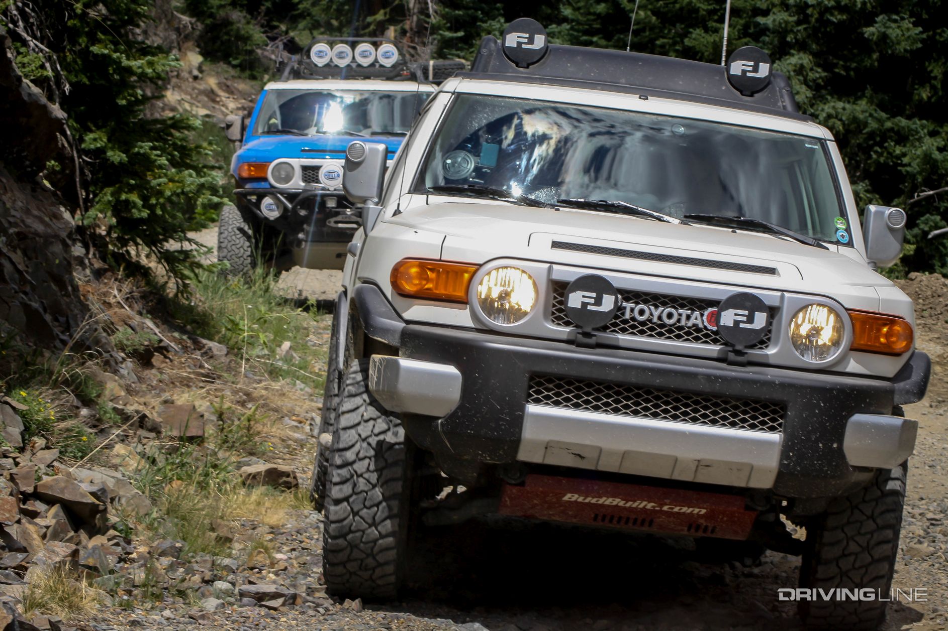 Toyota FJ Cruisers going uphill Governor Basin