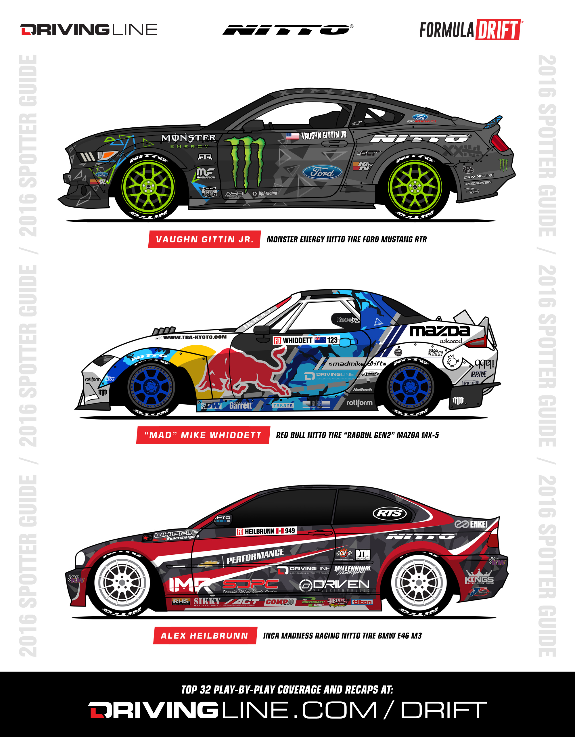 drivingline nittotire formuladrift 2016 spottersguide vaughngittinjr madmikewhiddett alexheilbrunn