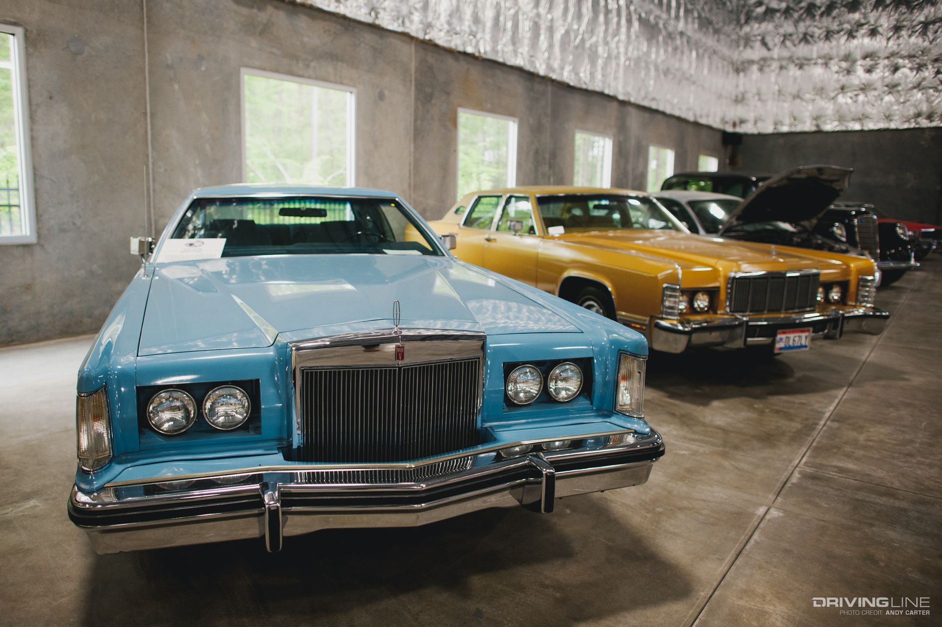 Truett Cathy – two Lincolns, sky blue and marigold