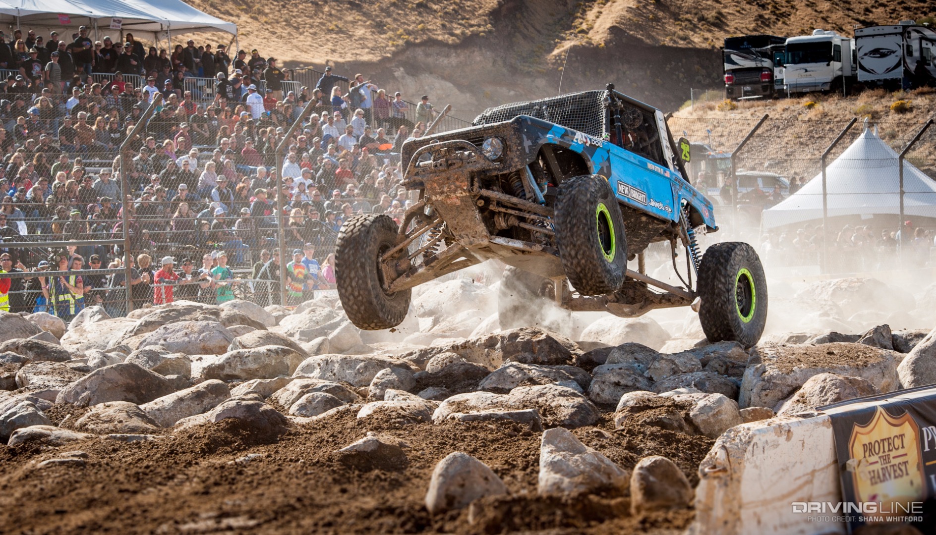 Vaughn Gittin Jr flying over the rock garden