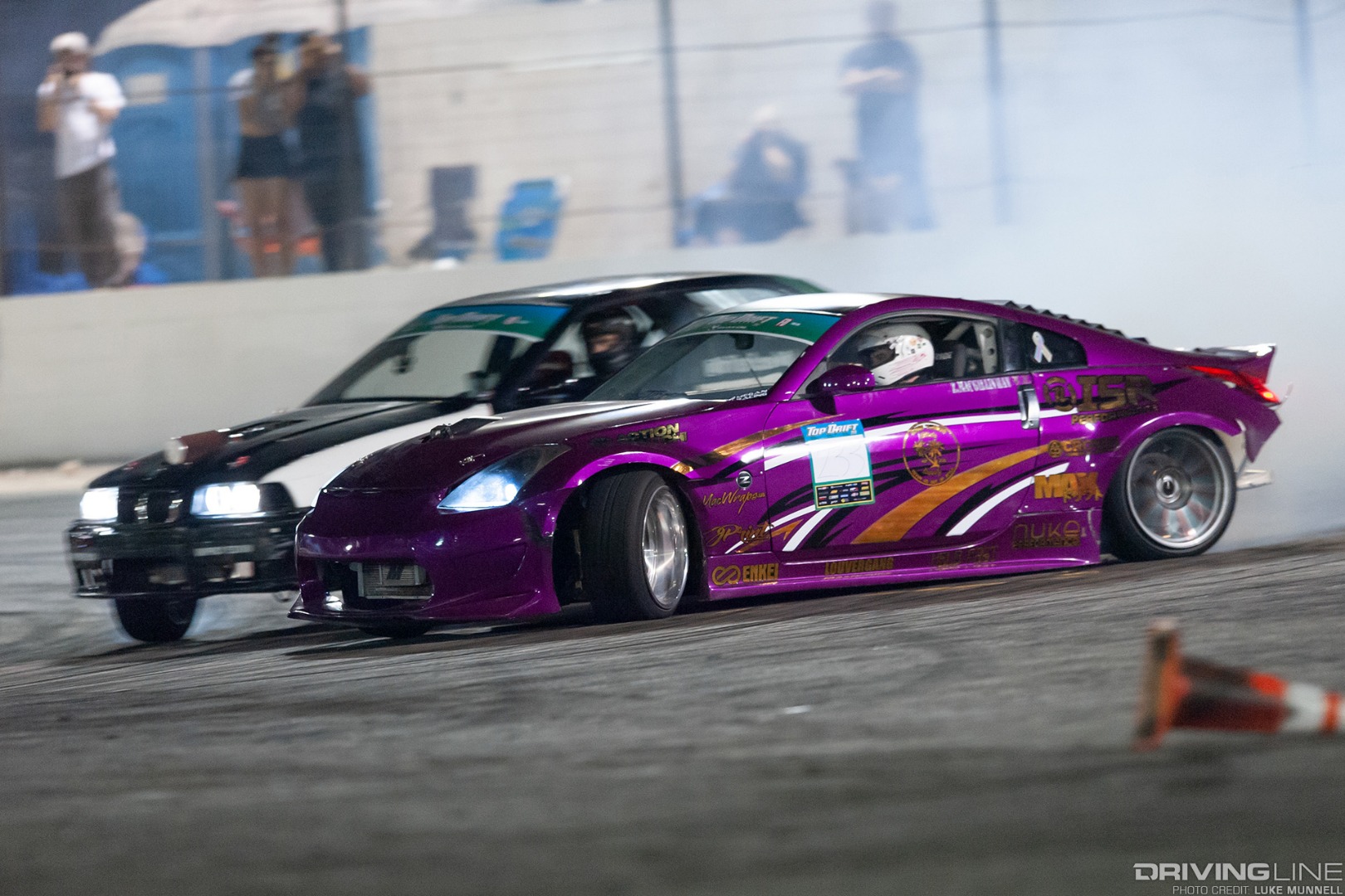 Top Drift rd. 4 Sick Seven pro-am drifters to watch out for Zach MacGillivray Z33 Nissan 350Z tandem drifting
