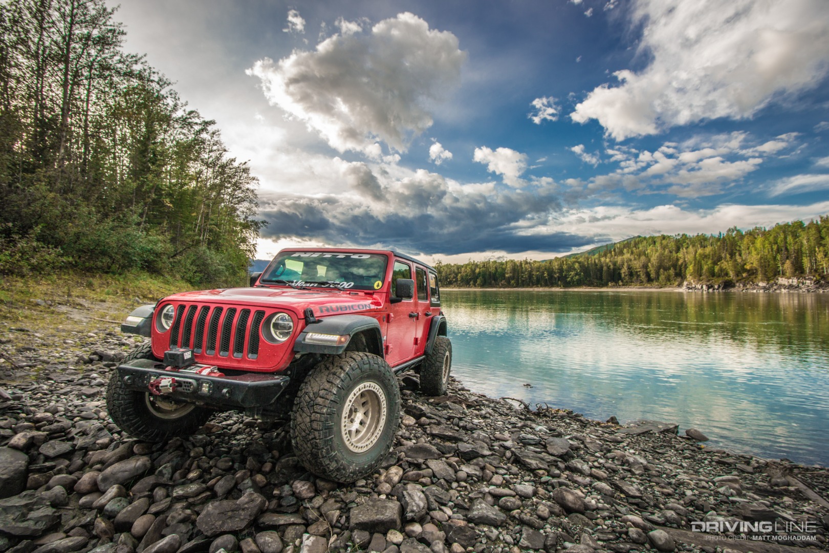 Jeep on the banks of the Yukon River