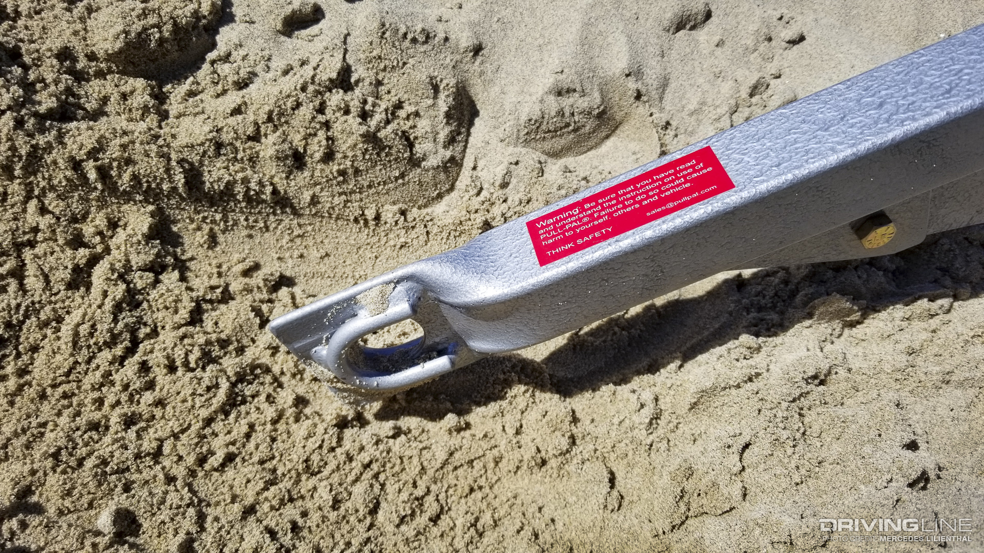 Pull Pal Land Anchor in sand detail of hook up