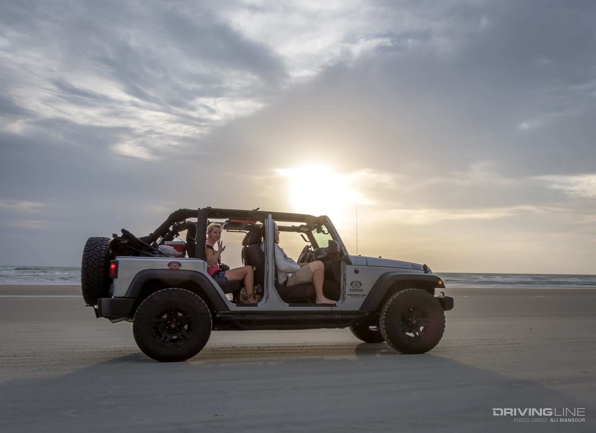 Jeep driving on the sand a Jeep Beach