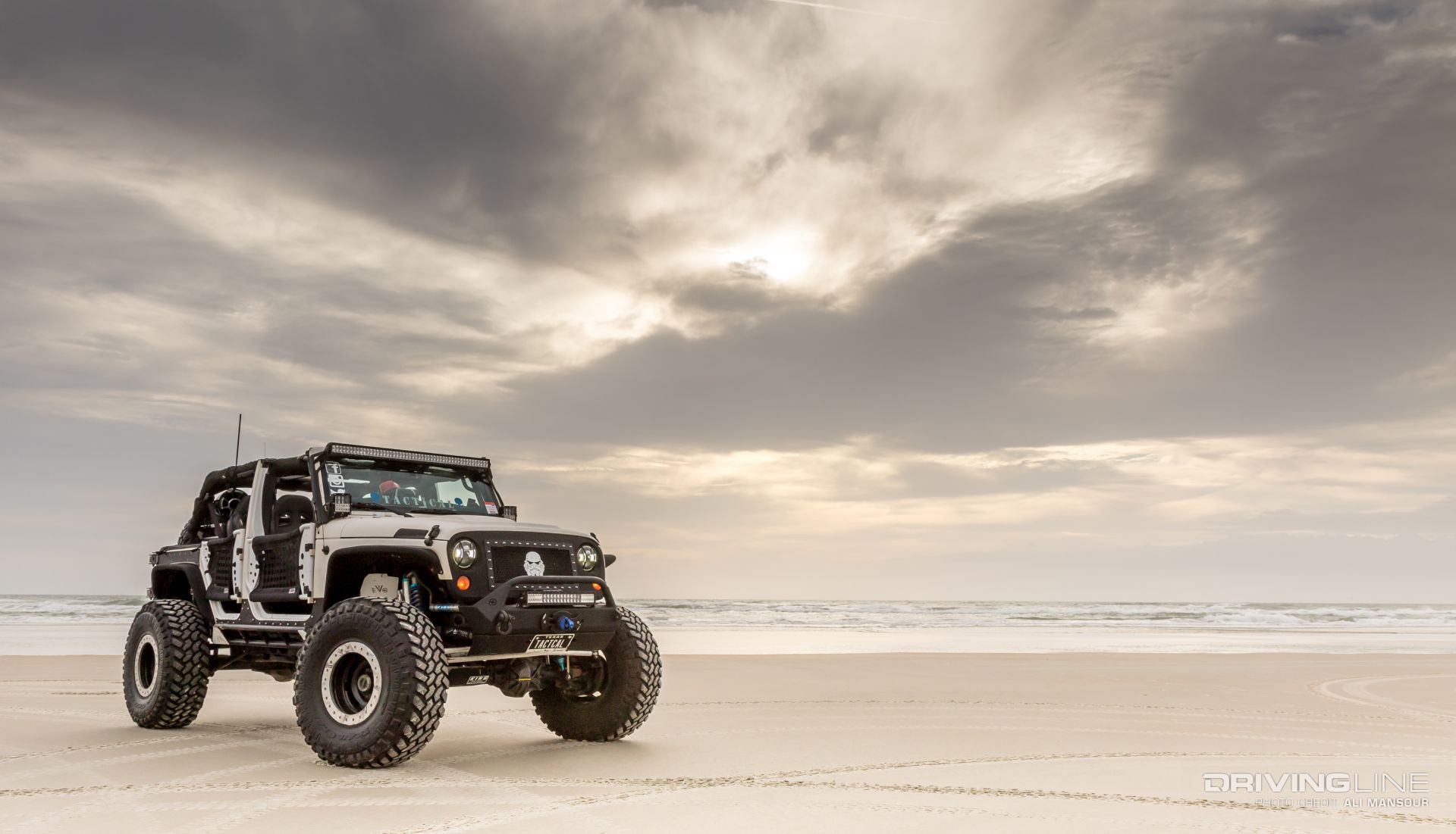 Jeep on the sand at Jeep Beach