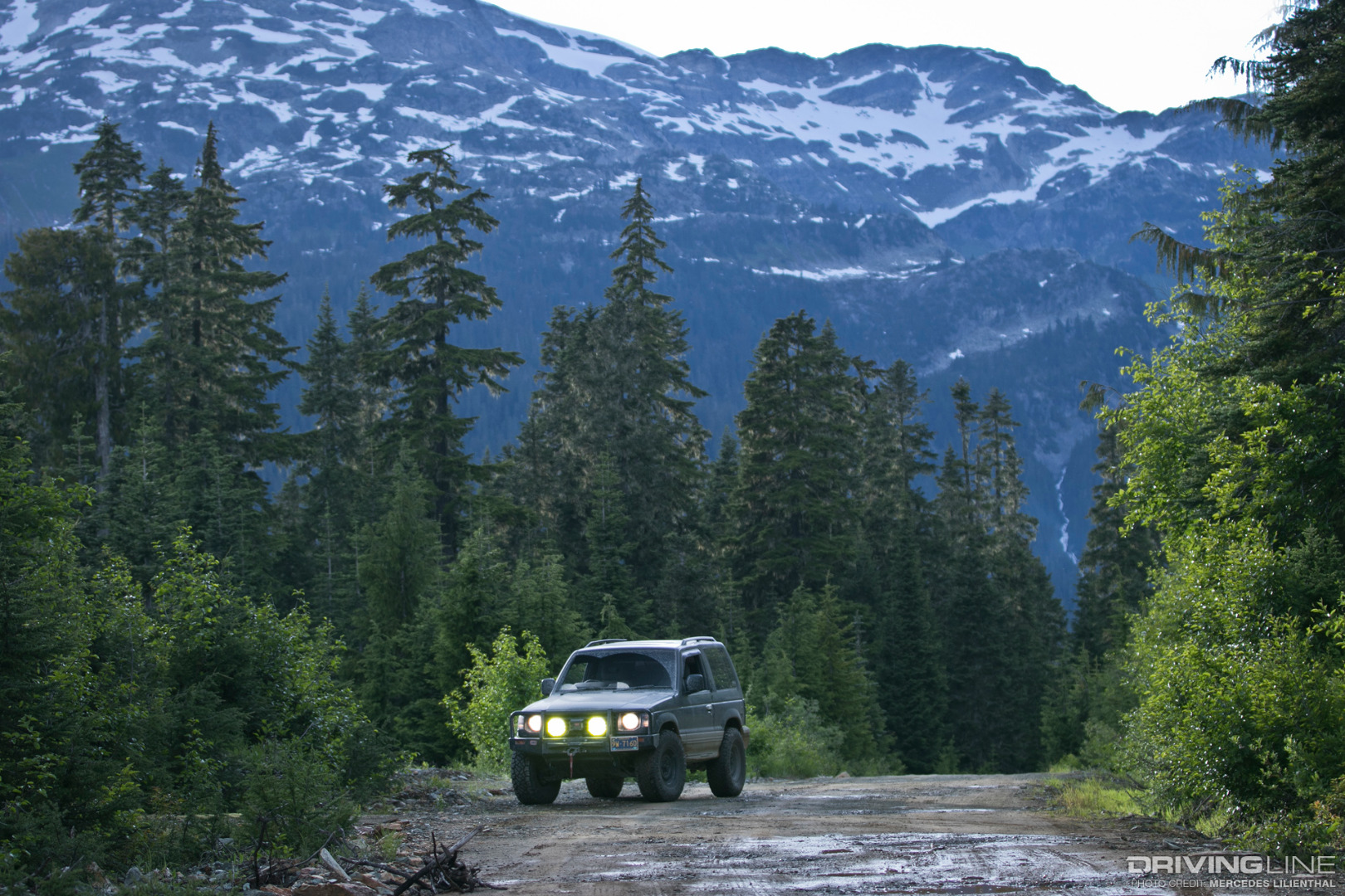 Mitsubishi Pajero with Nitto Ridge Grapplers and fifteen52 Analog HD wheels, just outside of Whistler, Canada