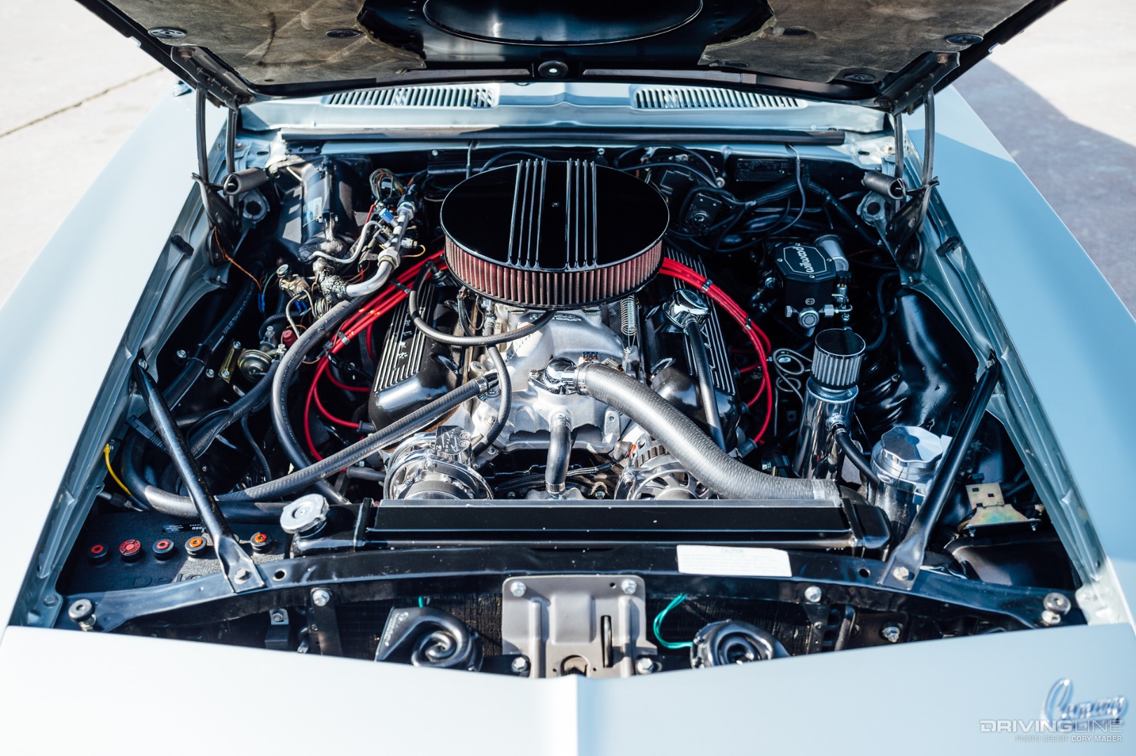 1969 Camaro RS SS 502 ProTouring Engine Bay on Nitto INVO