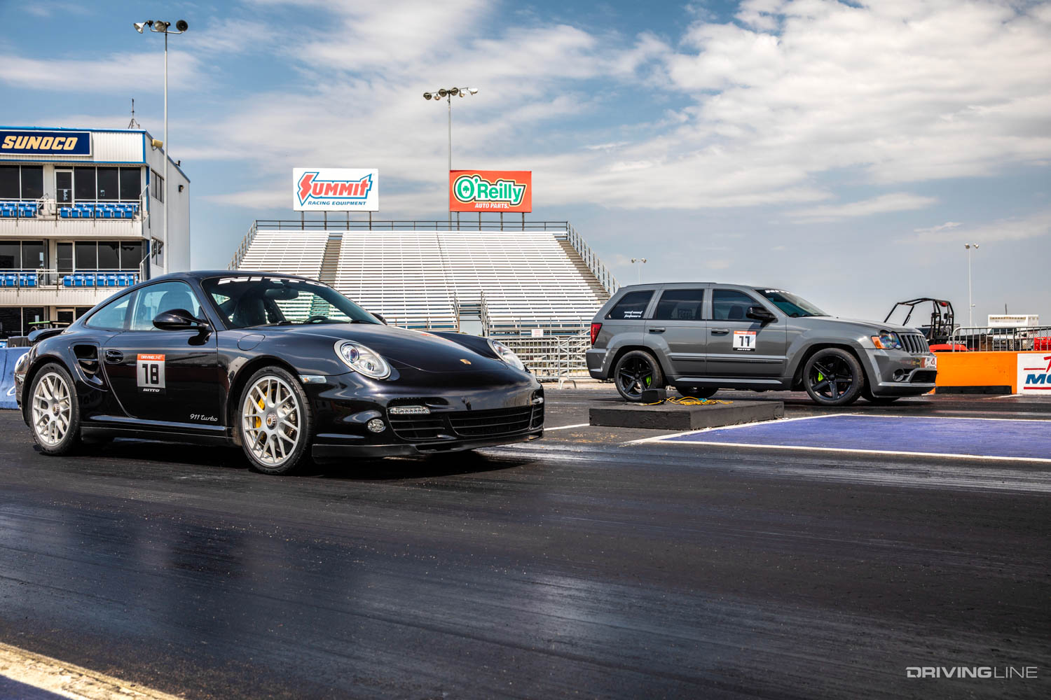 Porsche 911 Turbo vs Jeep Grand Cherokee SRT8 on Nitto NT555 RII tires