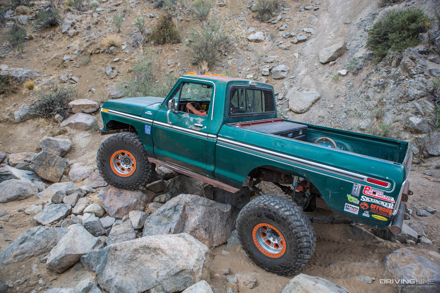 rock crawling F150 on 40-inch Nitto Trail grappler tires