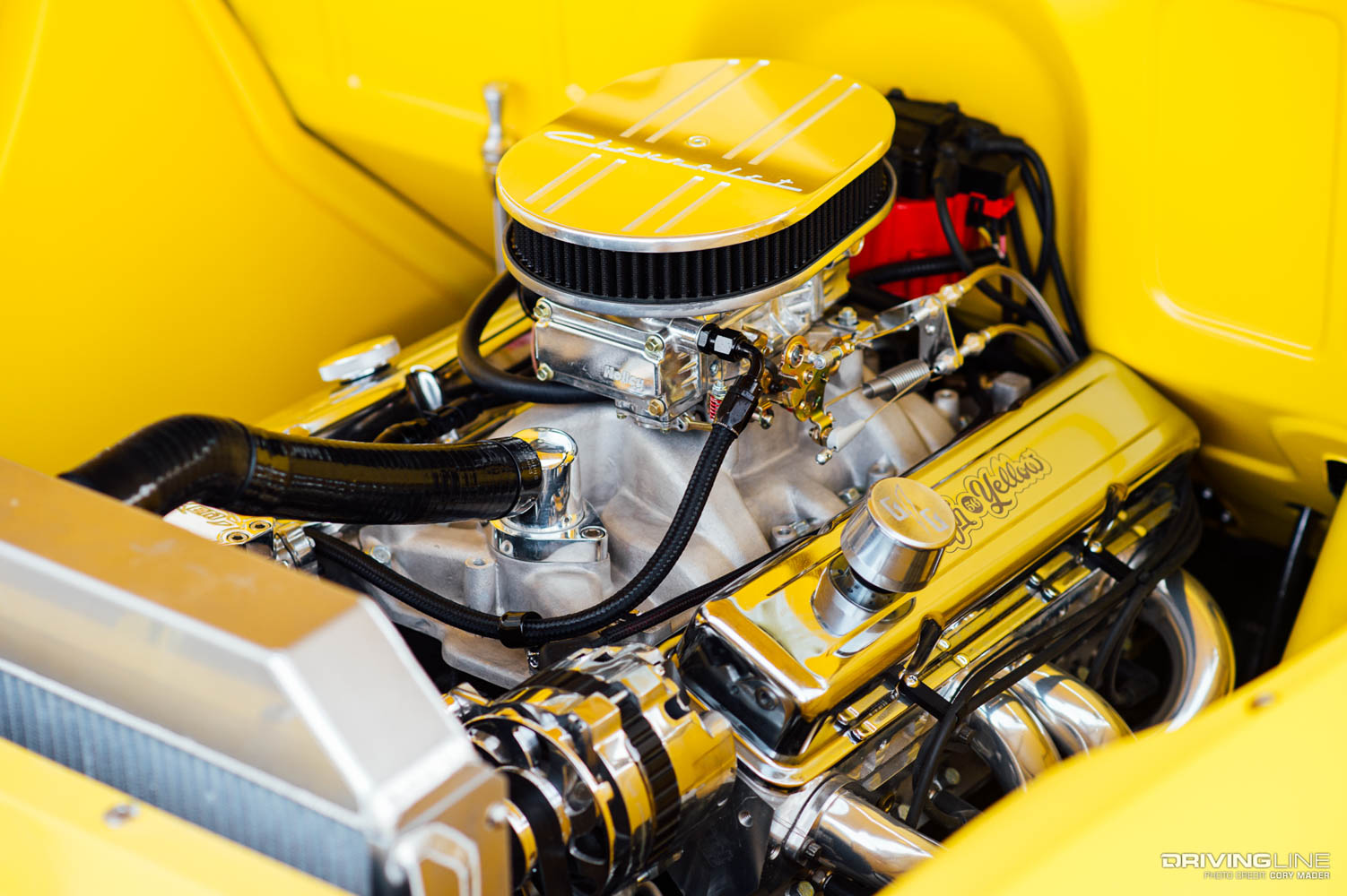 Small block Chevy 350ci in High Yellow custom 1956 Chevy Truck