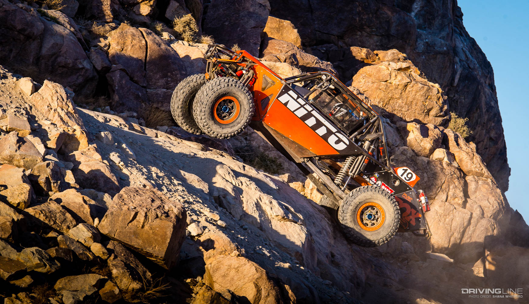 Paul Horschel climbing rocks in Ultra4