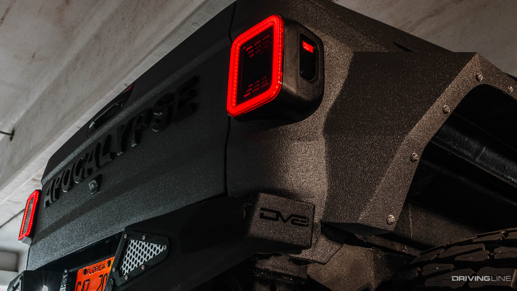 Apocalypse 6x6 Hellfire Jeep Gladiator taillight and tailgate detail