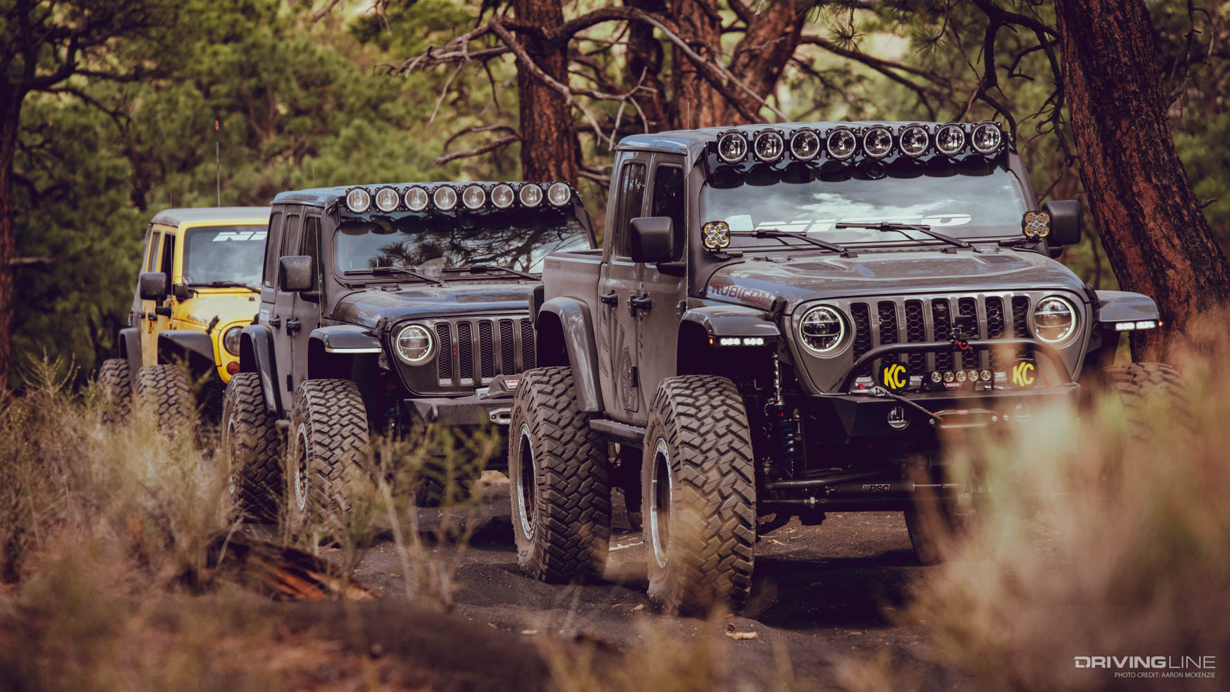 On the Trail: Cinder Hills, AZ three Jeeps on a dirt Trail
