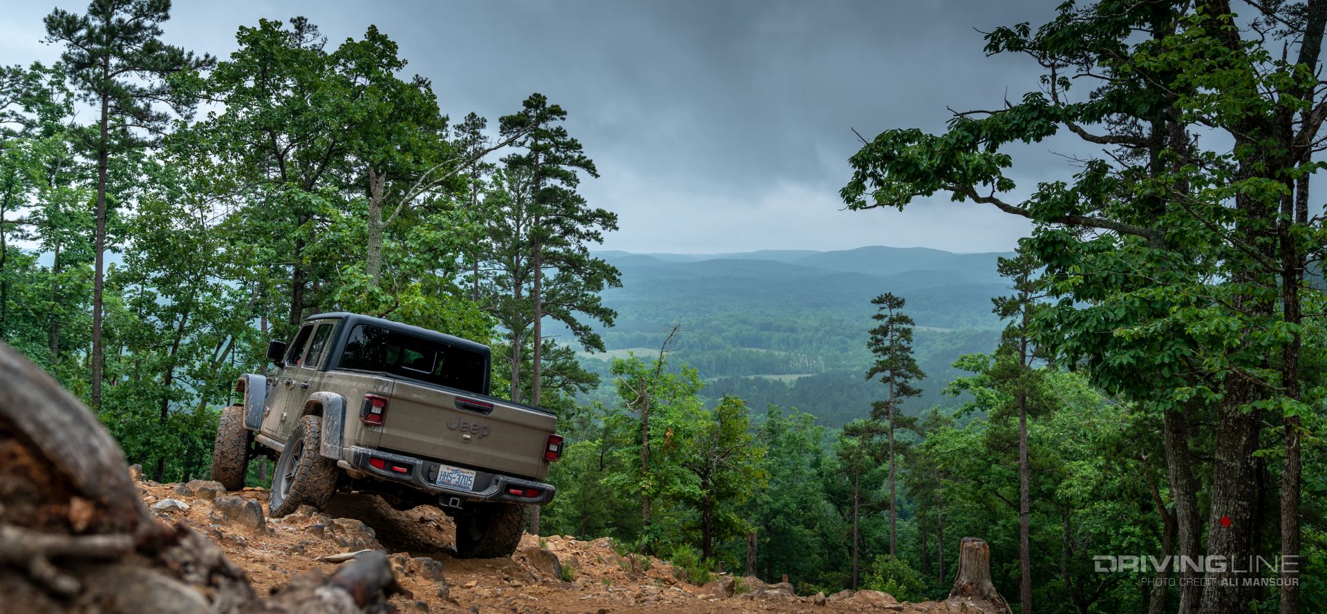 nitto tire recon grappler a/t on Jeep Gladiator in forest