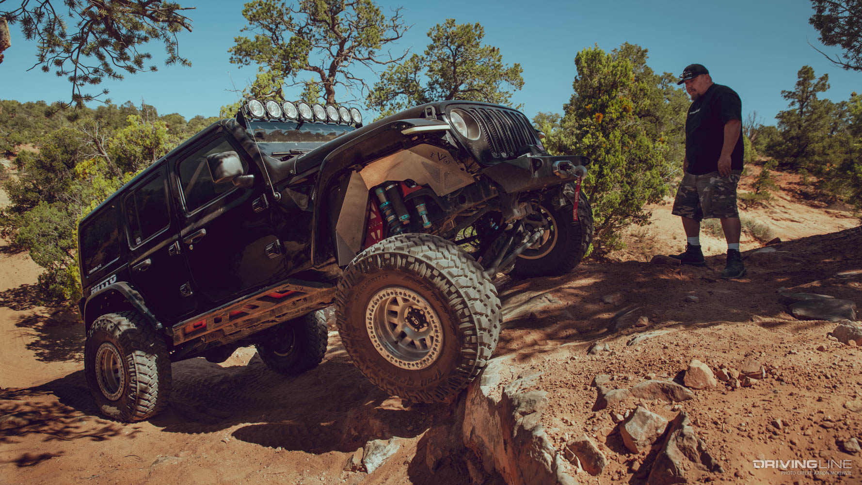 Mel Wade spotting for a Jeep in OTT Hog Canyon OHV
