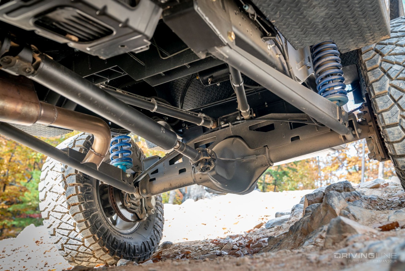 2021 Ford E350 4x4 flatbed cutaway van ujoint offroad rear axle detail