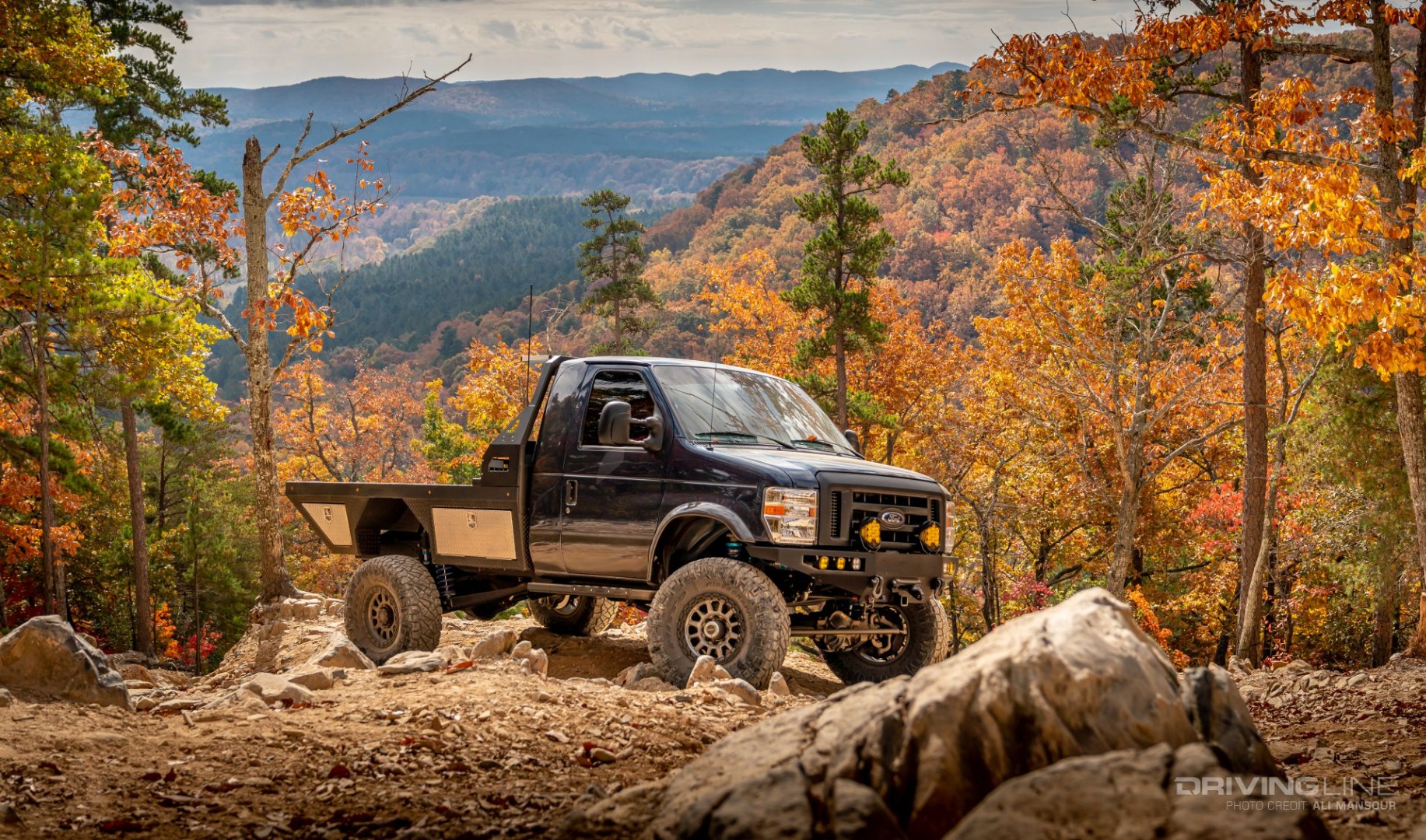 2021 Ford E350 4x4 flatbed cutaway van ujoint offroad nitto ridge grapplers