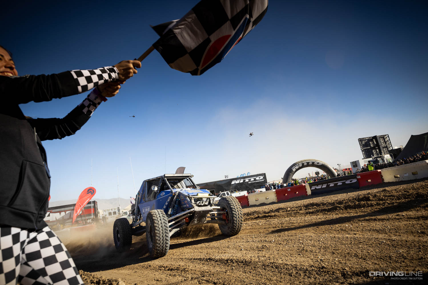 Raul Gomez racing across finish line at 2022 Ultra4 King of the Hammers 4400 race