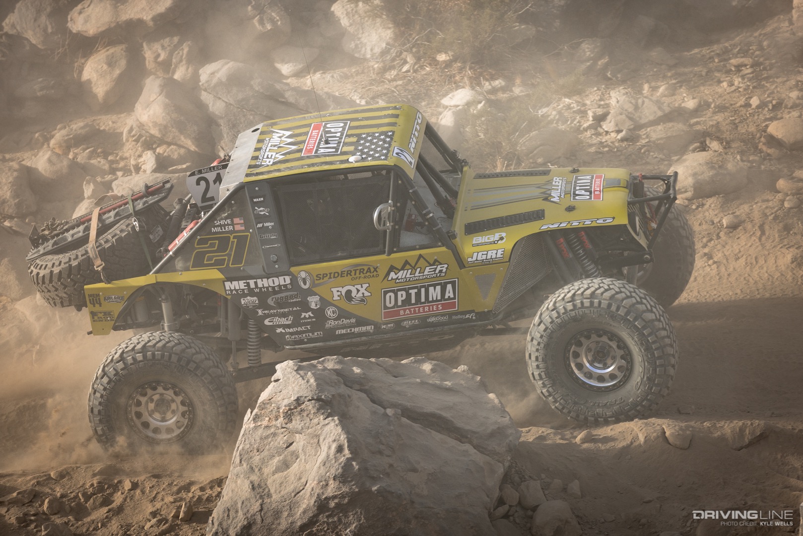 Erik Miller driving through a canyon