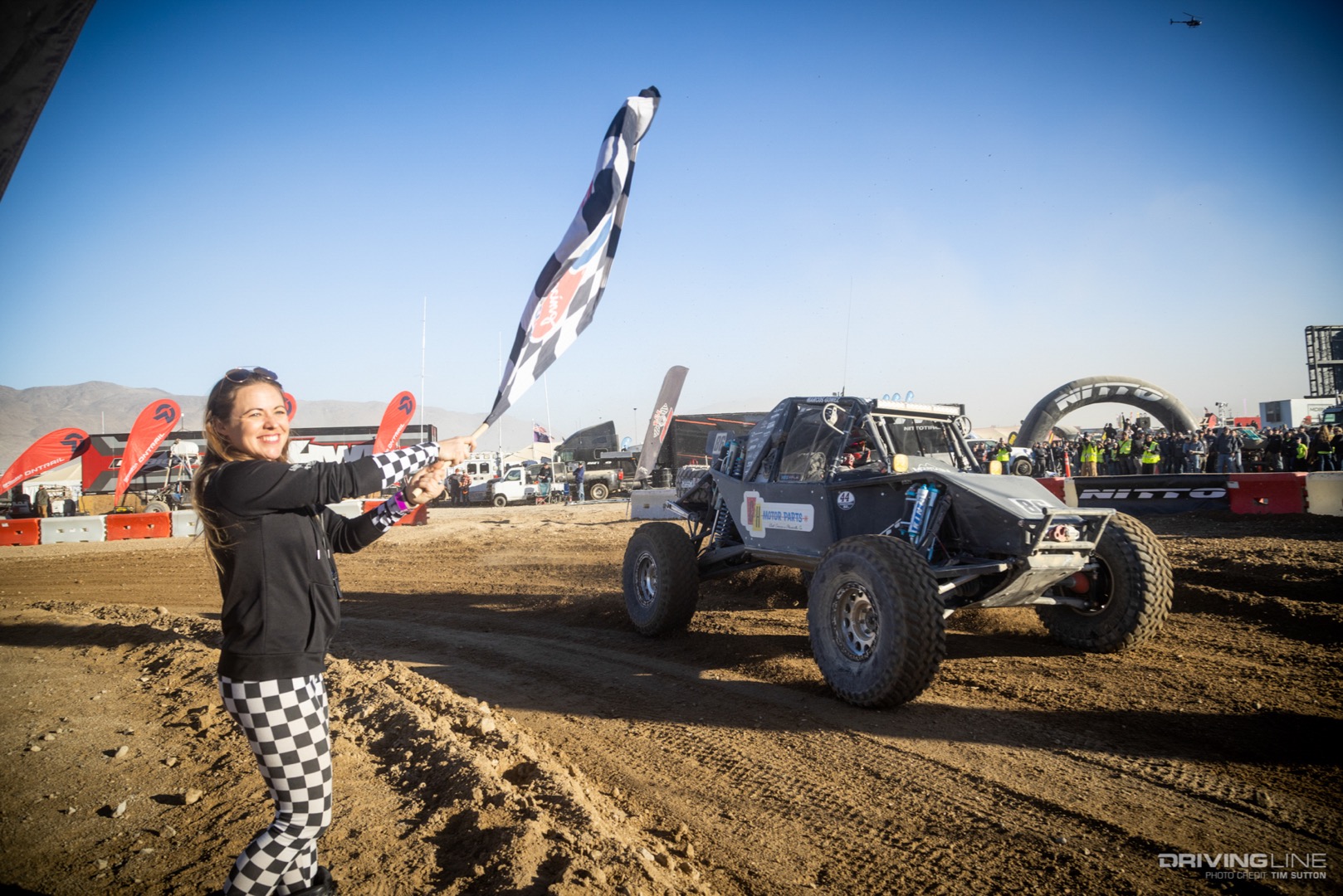 Marcos Gomez crossing the line to finish fourth at the Nitto Race of Kings