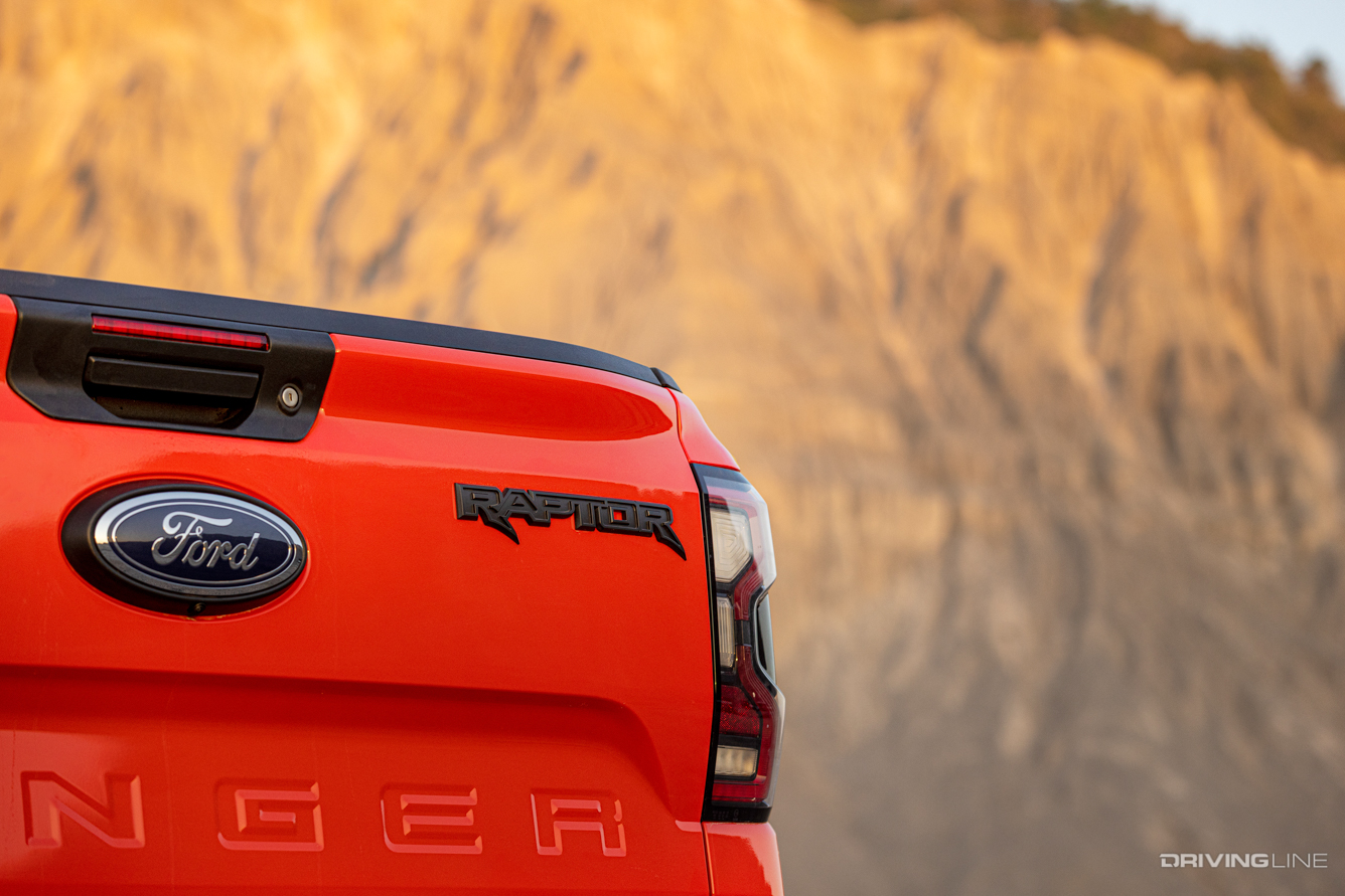 Ford Ranger Raptor Tailgate  logo detail red