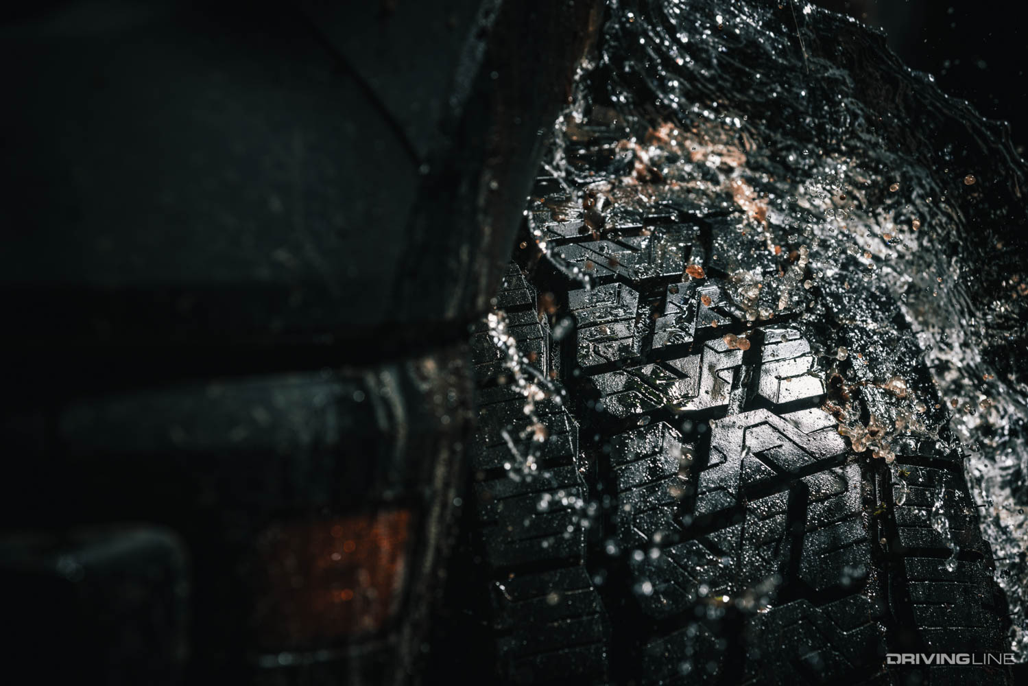 water on tread face of Nitto Nomad Grappler all-terrain crossover tire