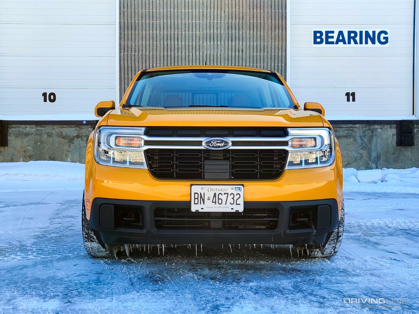 2022 Ford Maverick Lariat 2.0T AWD yellow front view