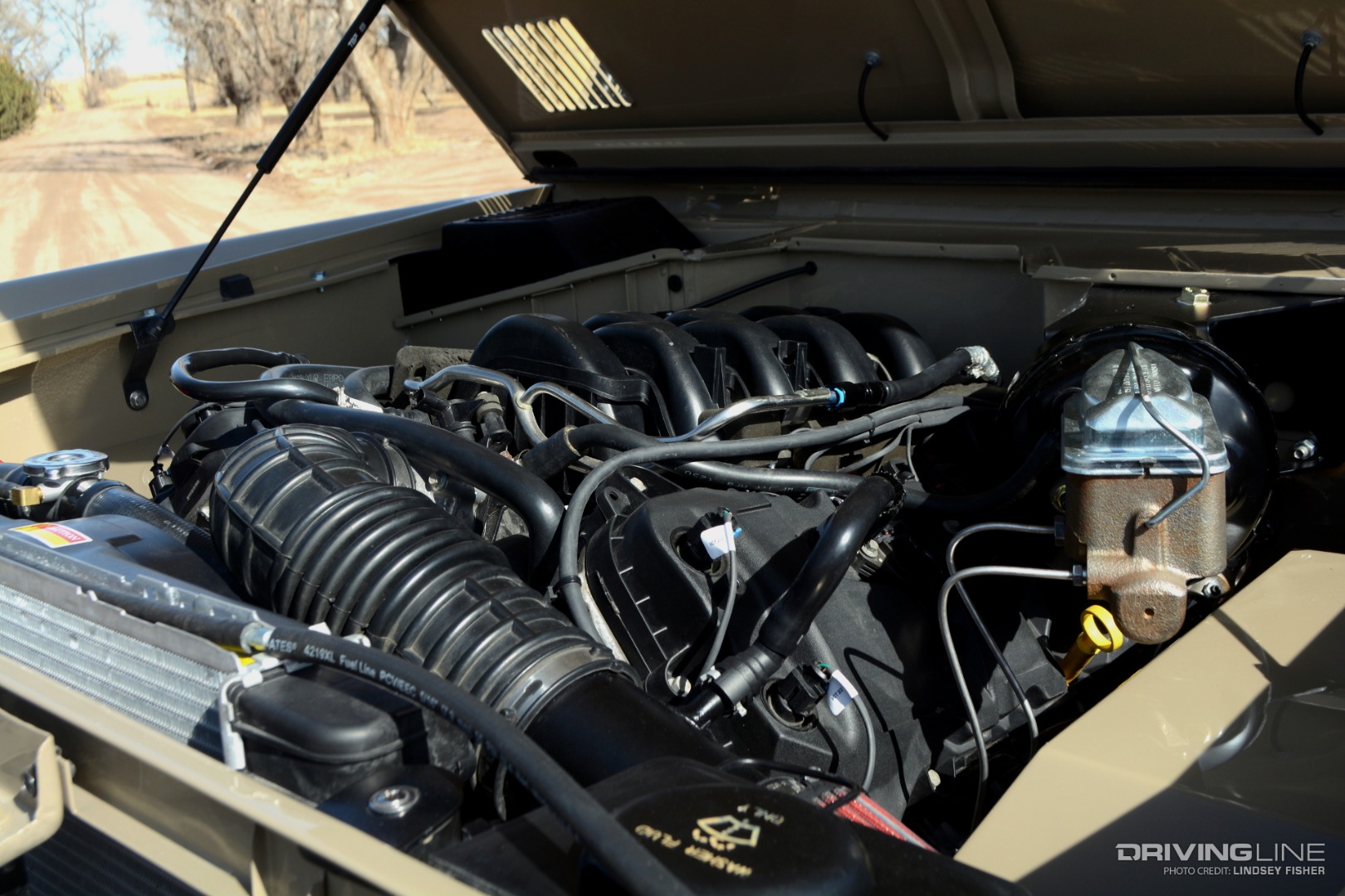 Ford Coyote Engine Under the Hood of a 1974 Ford Bronco