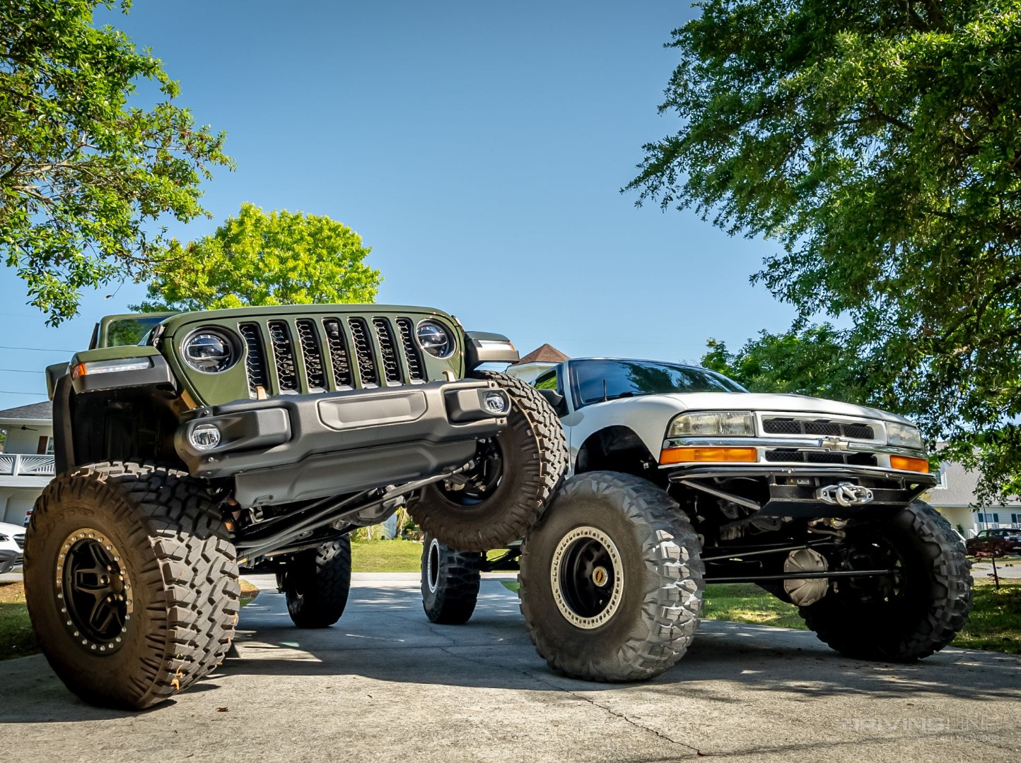 Jeep Wrangler Unlimited Rubicon 392 Xtreme Recon 37 No Lift and Chevy S10 on Mud Grappler Tires