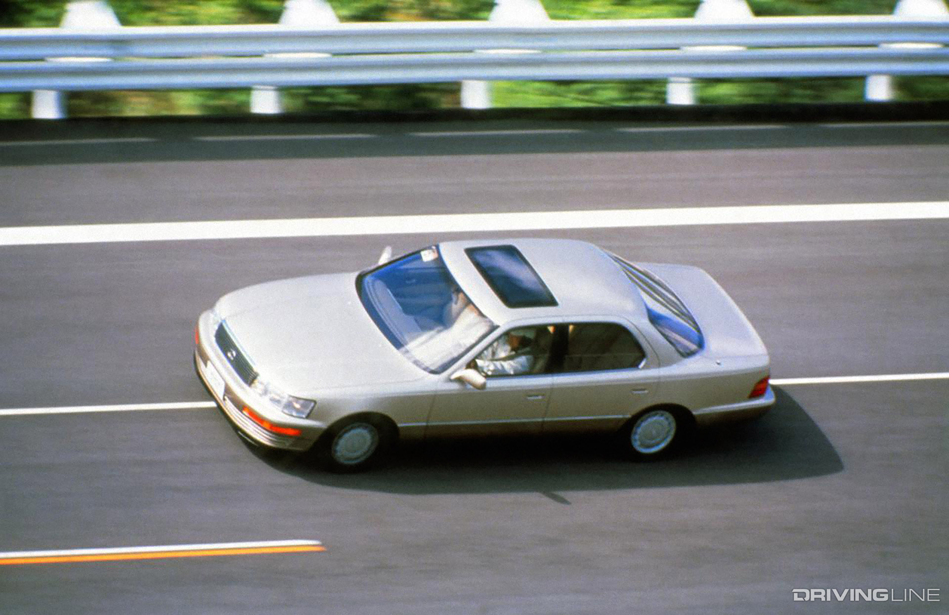 Lexus LS400 First Gen on Test Track