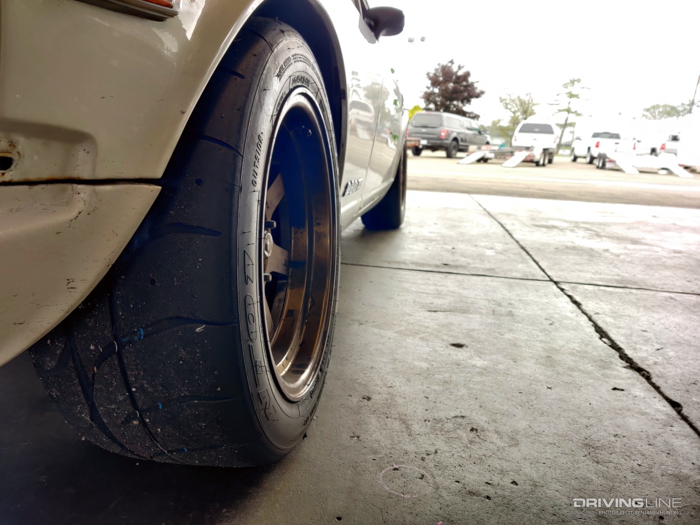 Nitto NT01 on Datsun 280Z close-up