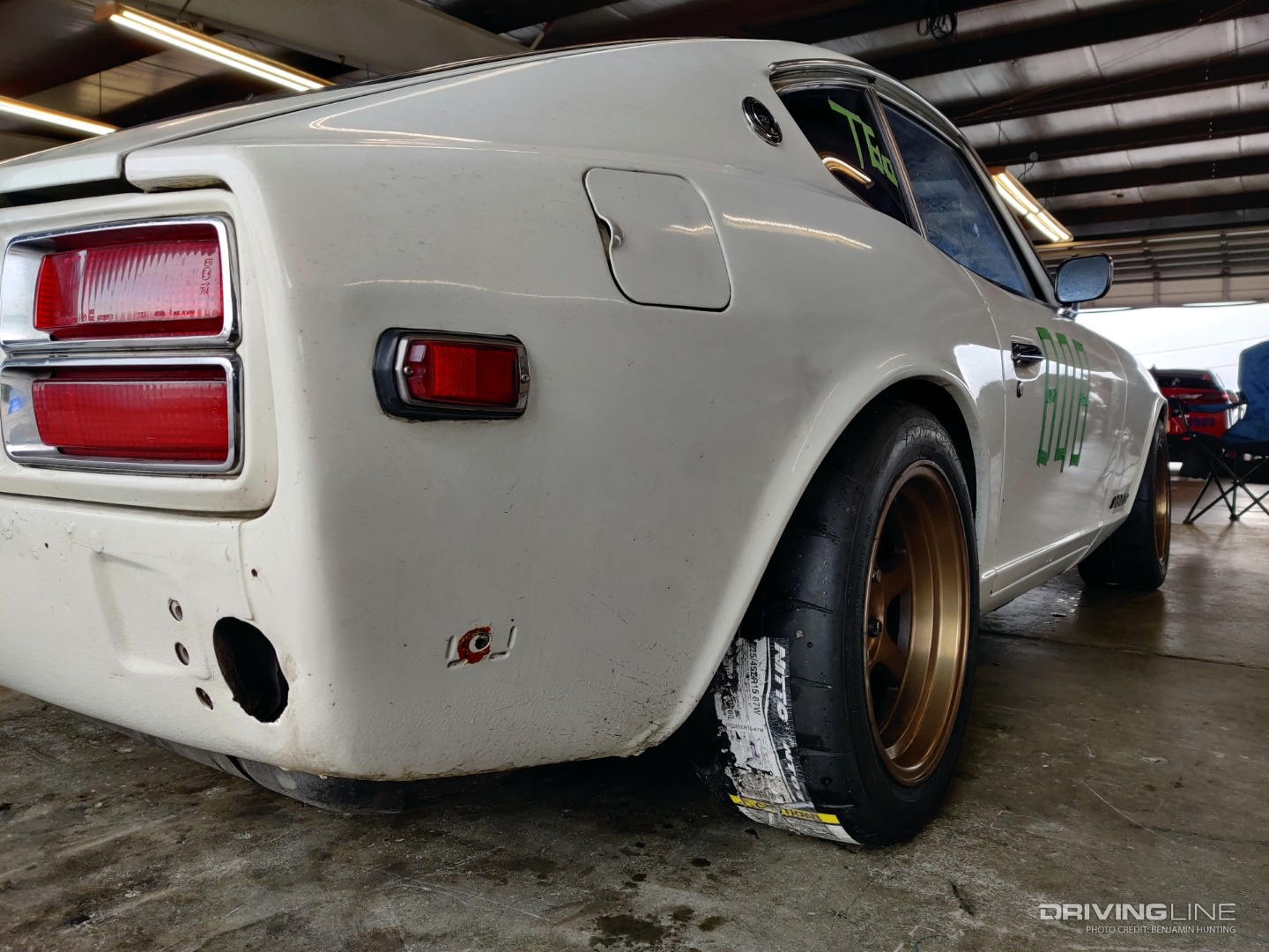 Nitto NT01 stickers on Datsun 280Z WGI