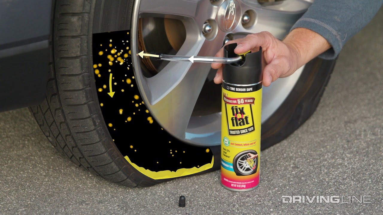Fix-a-flat tire repair courtesy of Fix-A-Flat website