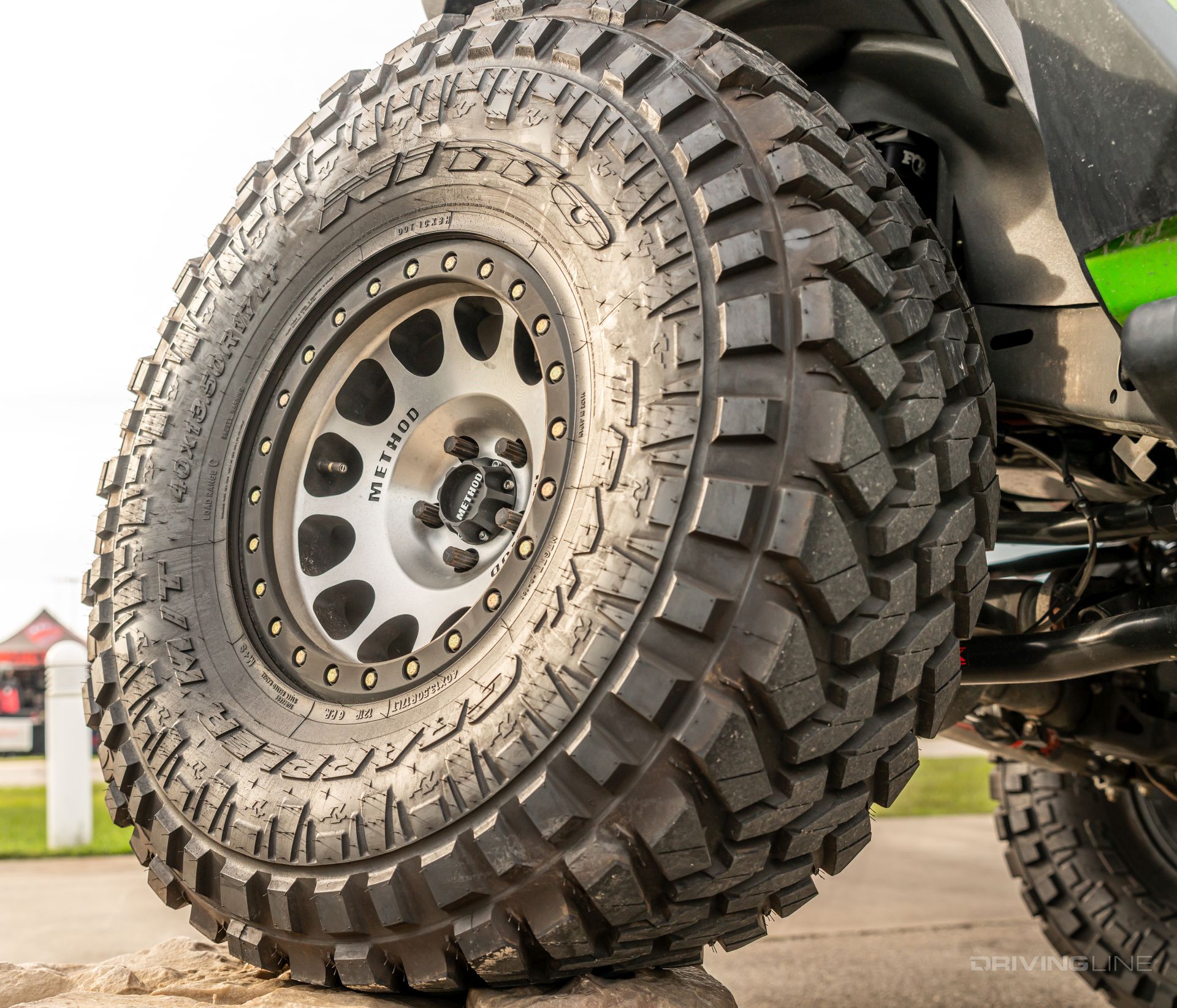 40x13.50R17 Nitto Trail Grappler on method beadlock wheel sideview