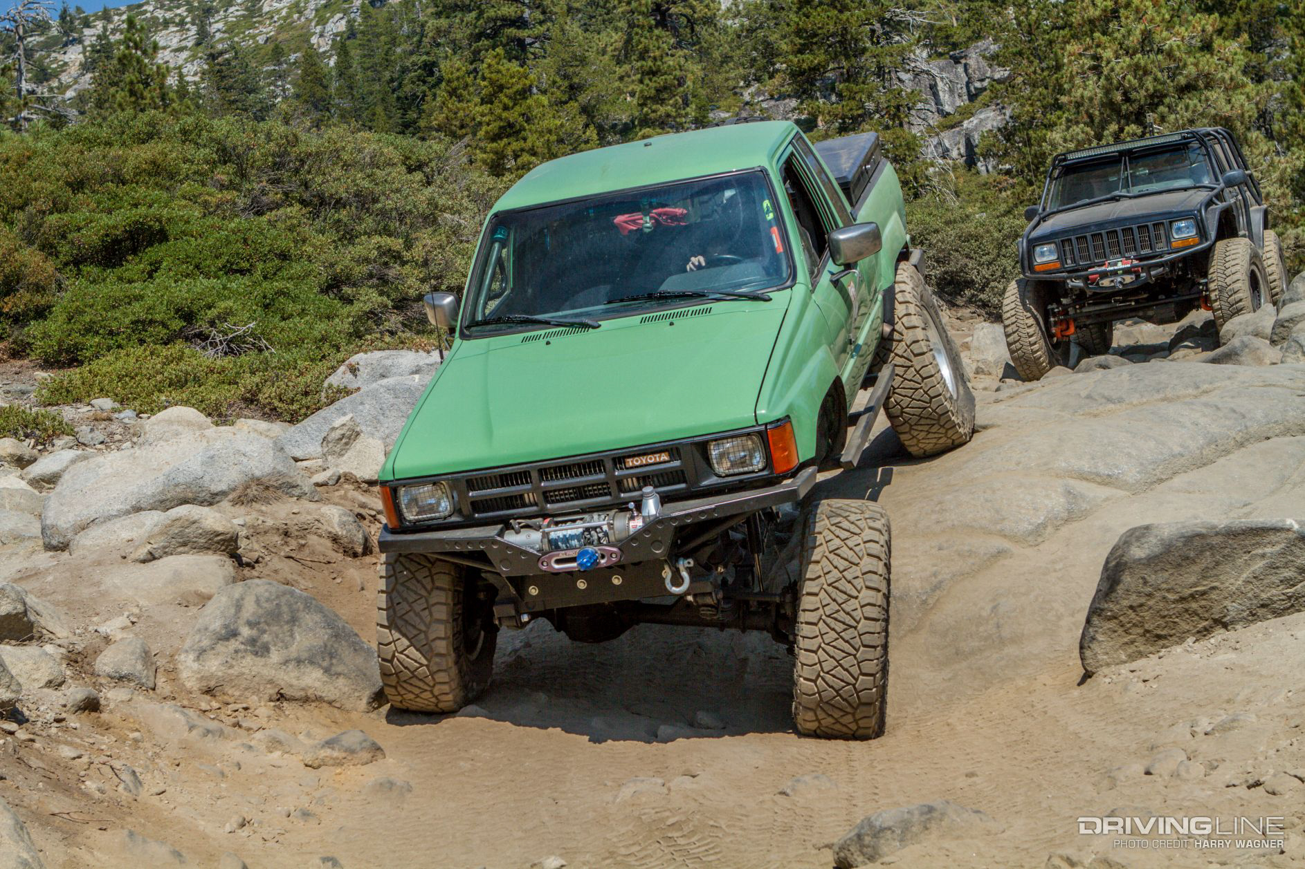 truck with Nitto Ridge Grapplers rockcrawling on the Rubicon