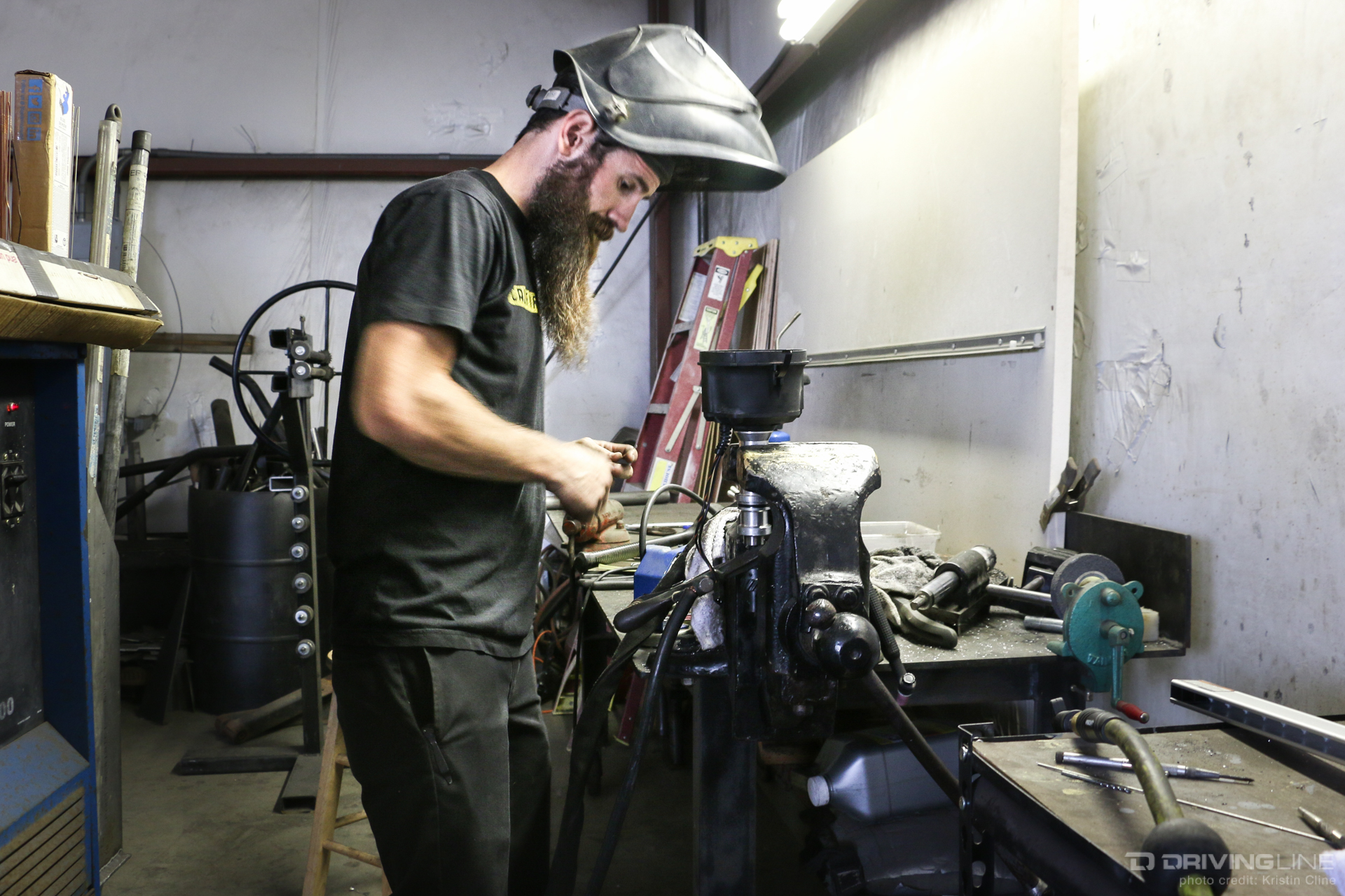 Aaron Kaufman Working in Garage
