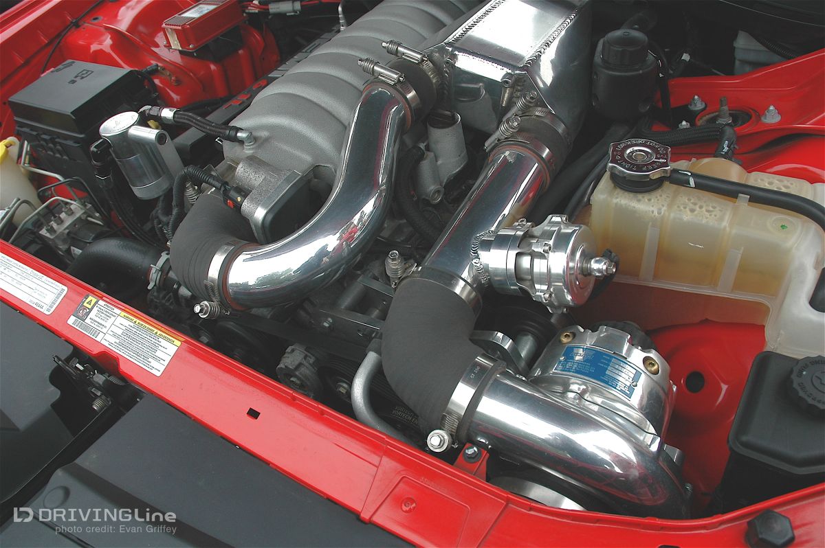 red blown challenger engine