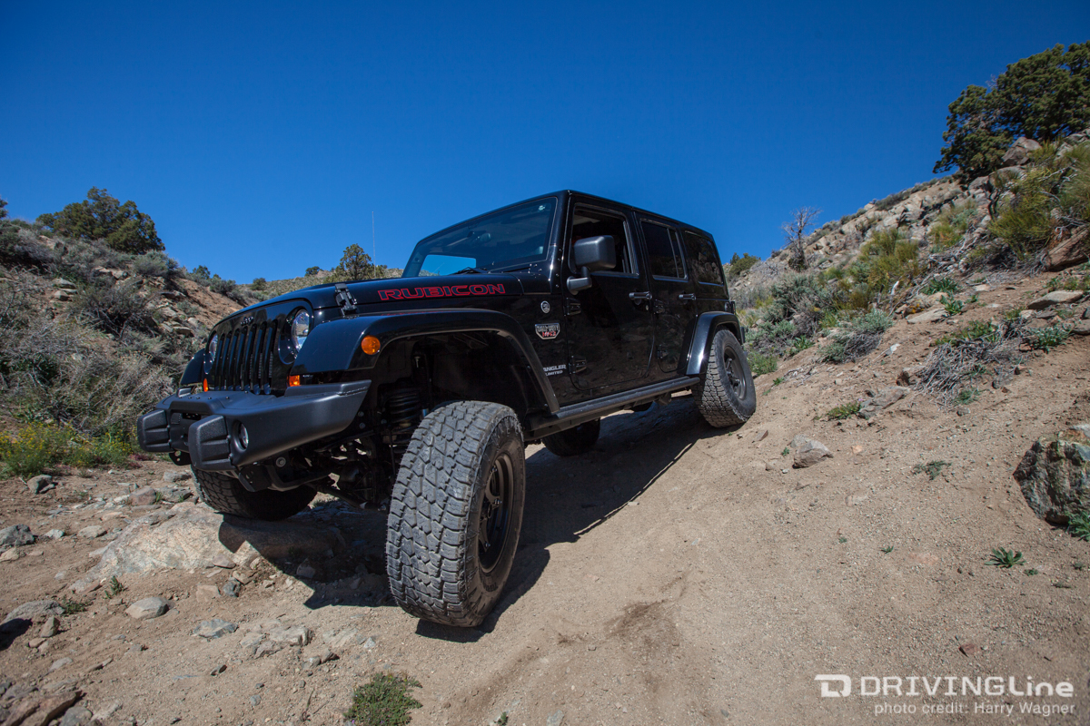 Jeep Wrangler on a trail