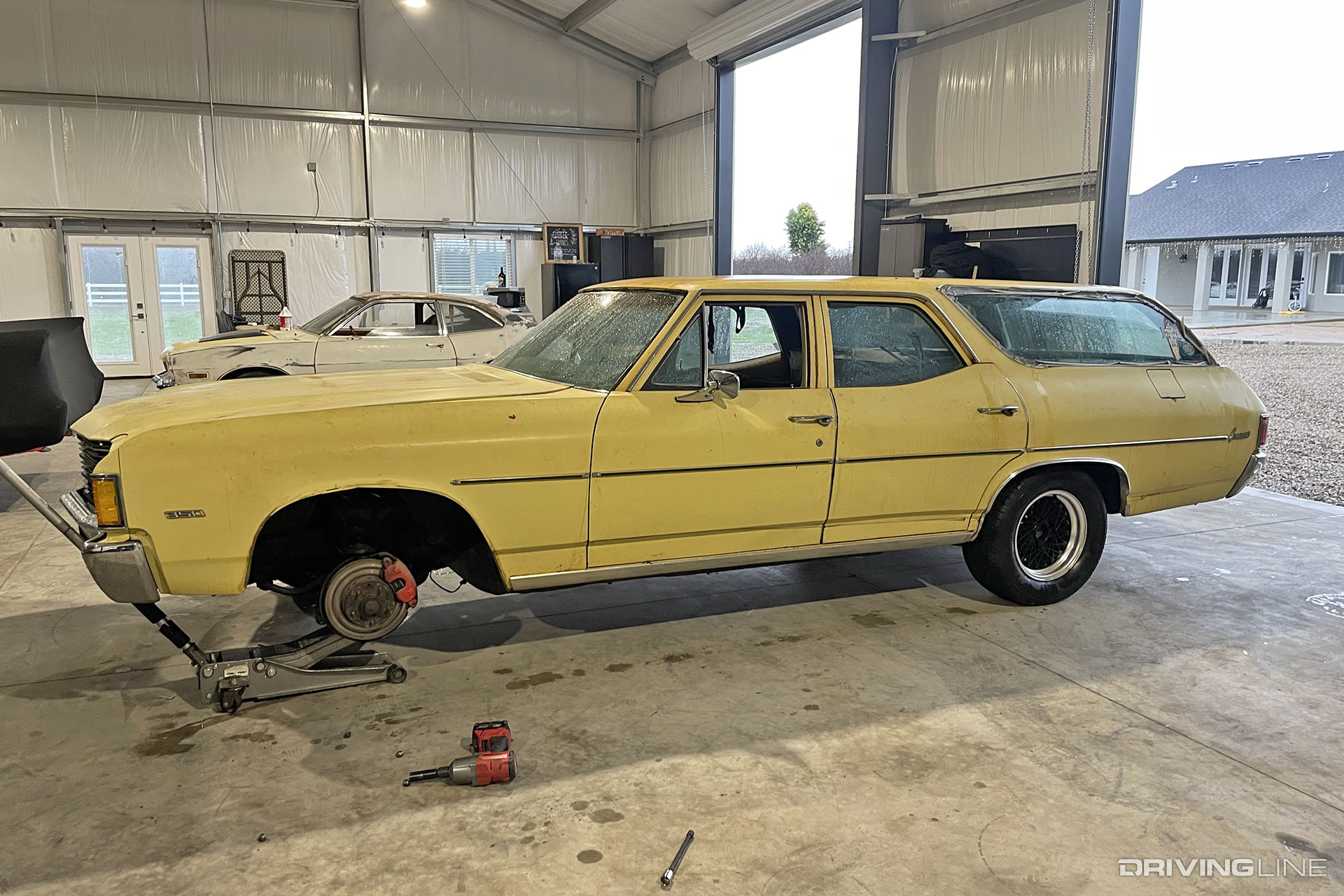 1972 Chevelle Wagon in Garage