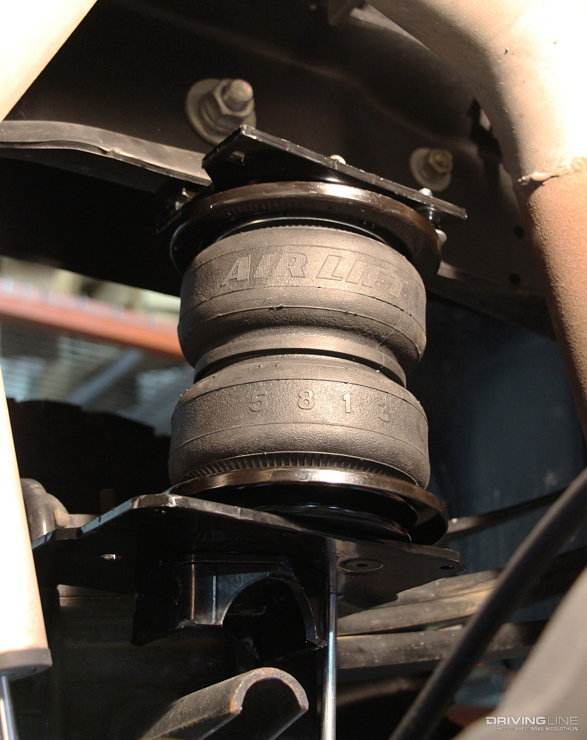 Air spring installation brackets and frame