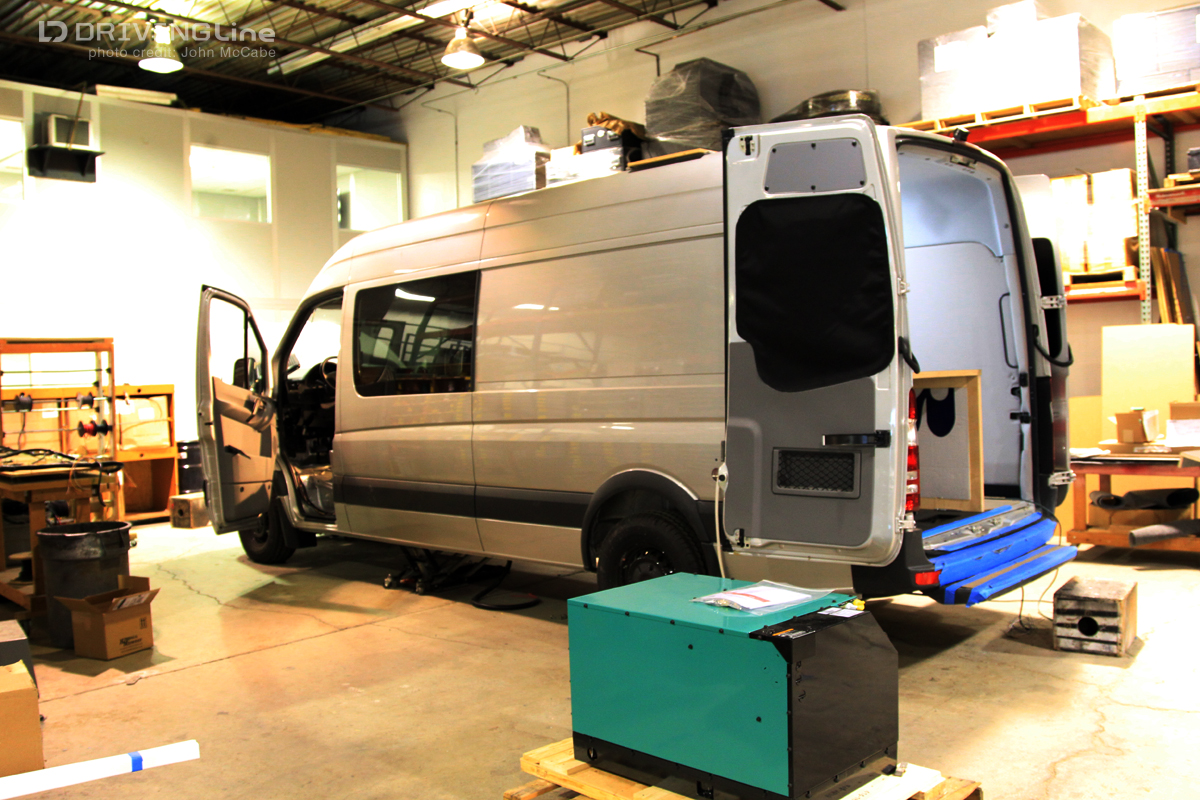Van being converted to overlanding spec
