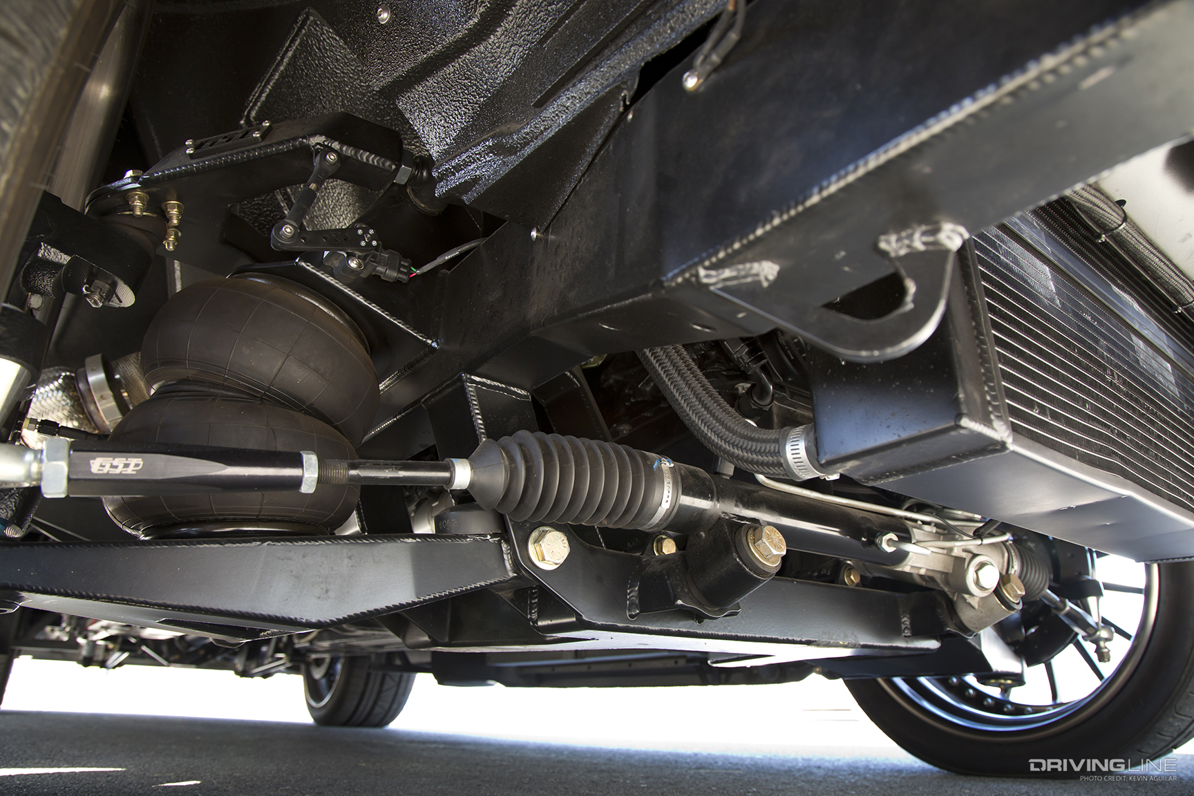 Airbags on Premier Street Rod's Sinister 1956 Chevy Truck with Nitto Invo tires