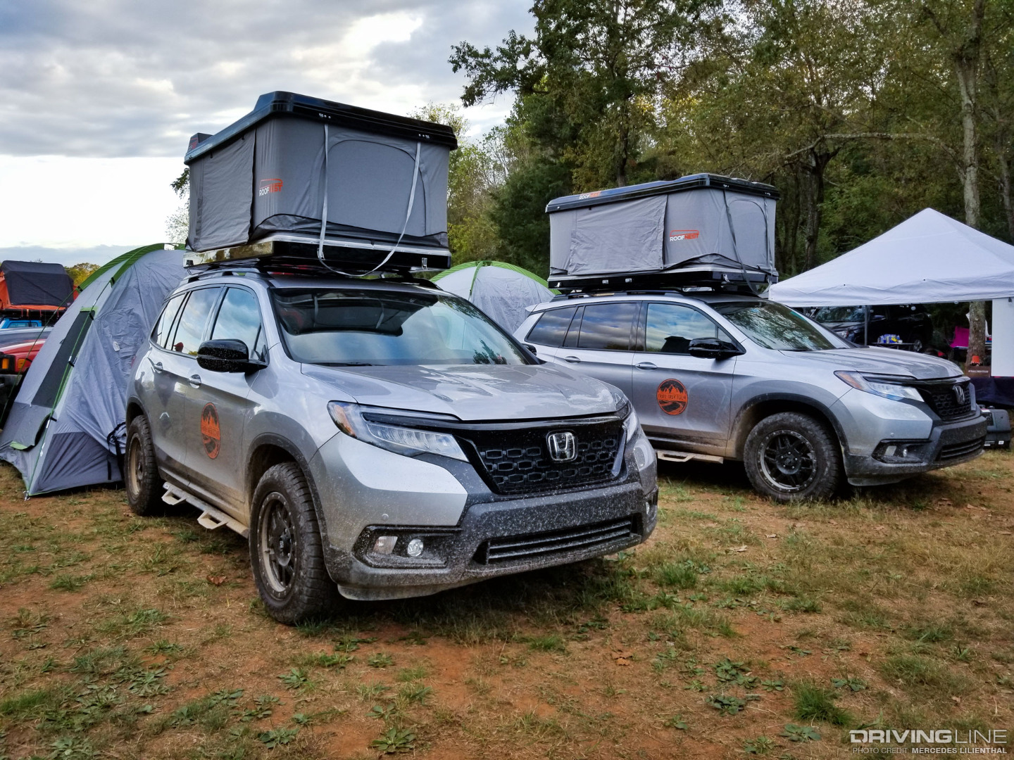 Honda Passport on Nittos overlanding camping tents