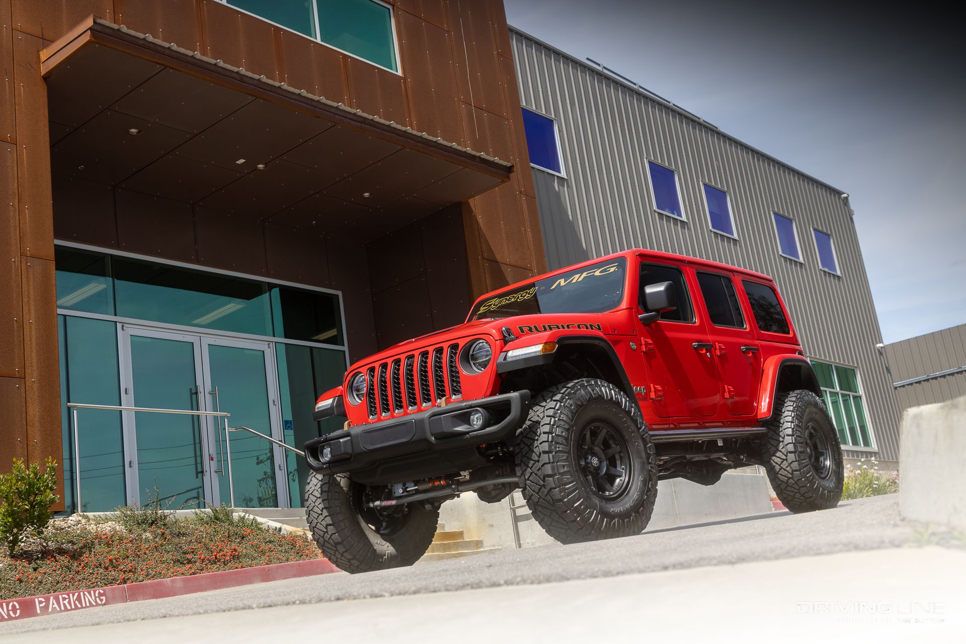 2022 Jeep Wrangler Rubicon 392 Red on 38s front 3/4 view