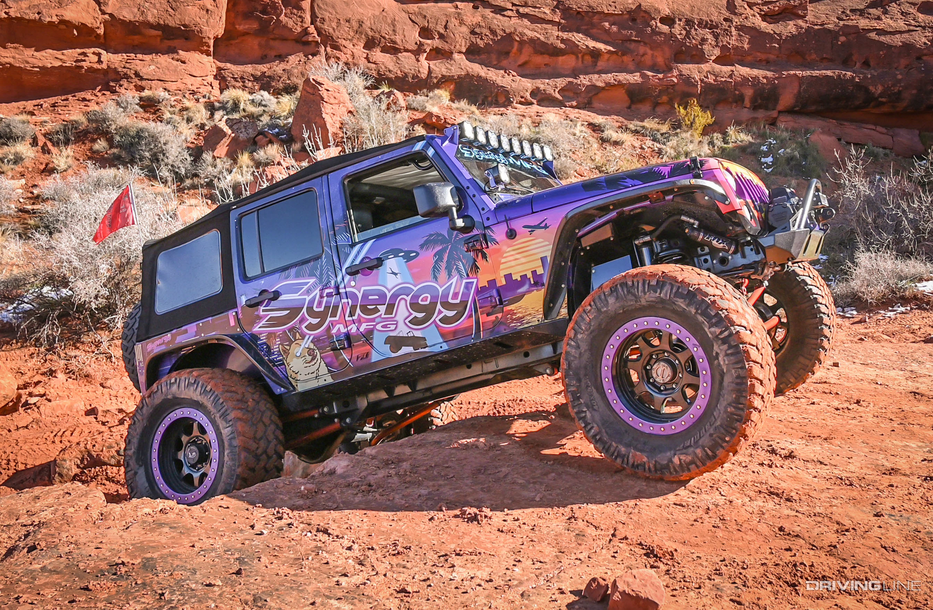 Jeep JK built by Synergy MFG off-roading on west coast